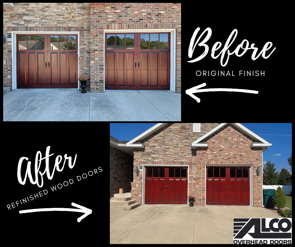 before and after refinished wood doors